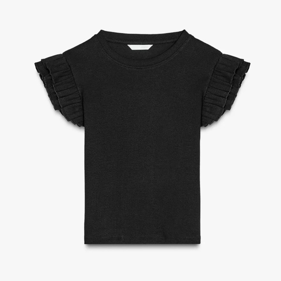 Zara Ribbed Ruffle Top - Picture 4 of 8